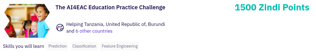 AI4EAC Education Practice Challenge Banner