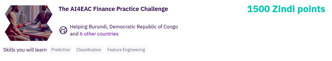 AI4EAC Finance Practice Challenge Banner